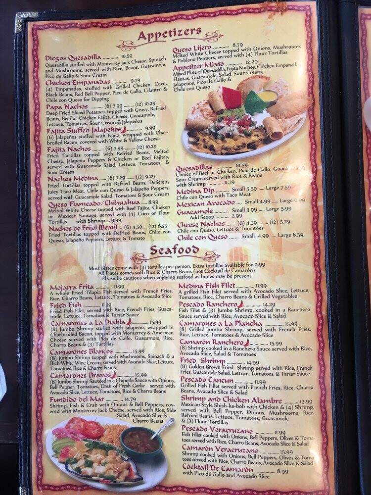Casa Medina Mexican Restaurant - Shenandoah, TX menu_pic