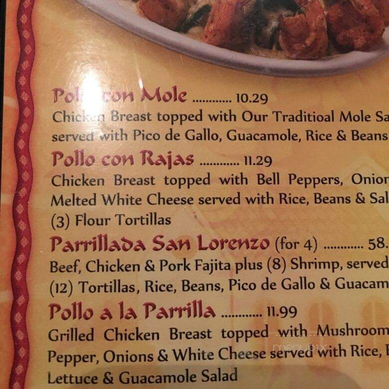 Casa Medina Mexican Restaurant - Shenandoah, TX menu_pic