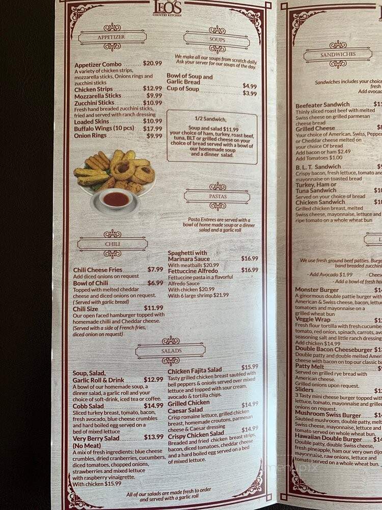 Leo's Country Kitchen - Fontana, CA menu_pic