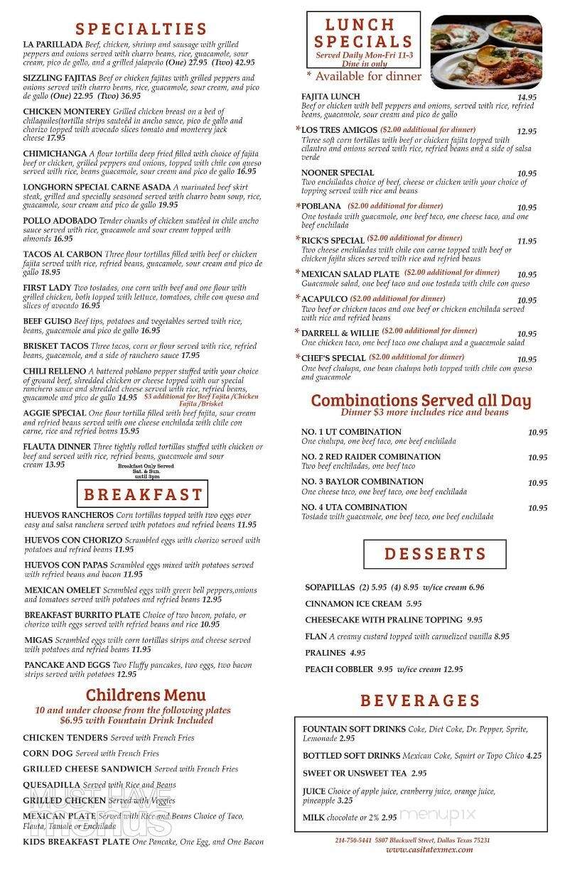Casita Dominguez Restaurant - Dallas, TX menu_pic