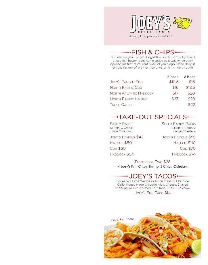 Joey's Only Seafood Restaurants - High River, AB menu_pic