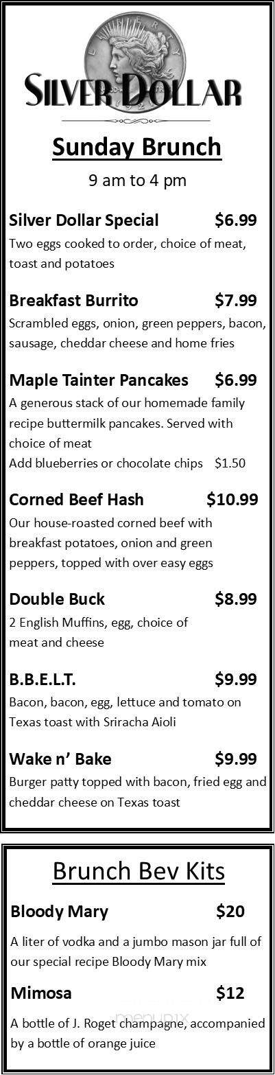 Silver Dollar Saloon & Brick - Menomonie, WI menu_pic