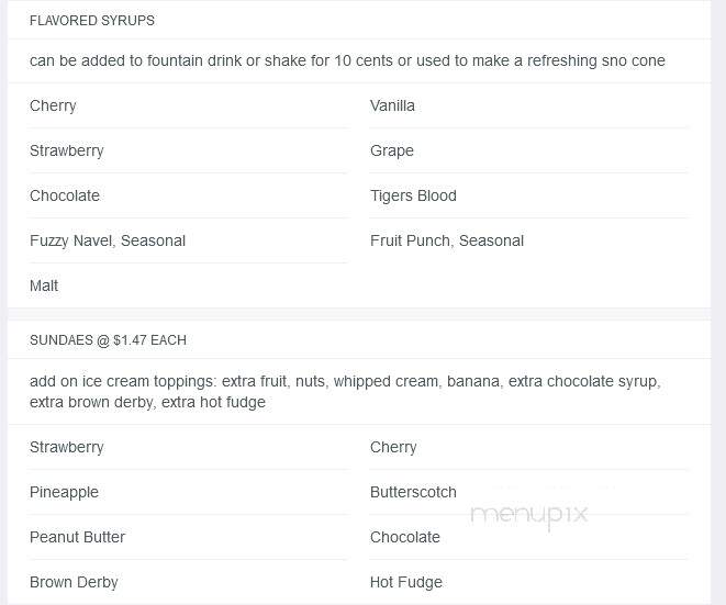 Walker's Dairy Freeze - Marked Tree, AR menu_pic