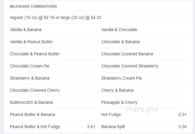 Walker's Dairy Freeze - Marked Tree, AR menu_pic