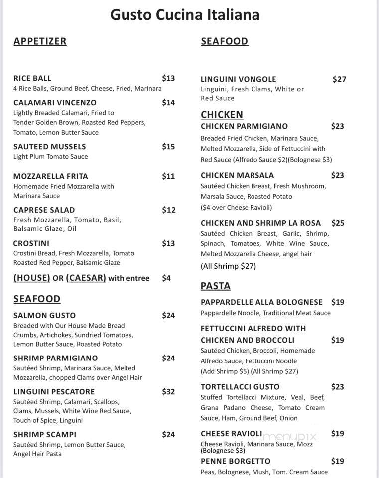 Gusto Cucina Italiana - Cape Coral, FL menu_pic