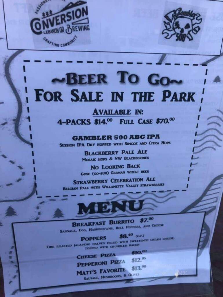 Conversion Brewing - Lebanon, OR menu_pic