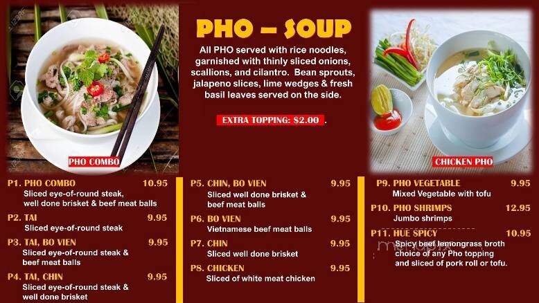 Pho Express - Washington, DC menu_pic
