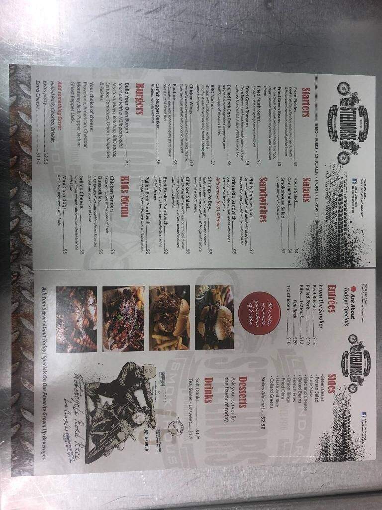 Steelhorse Smokehouse - Newberry, SC menu_pic
