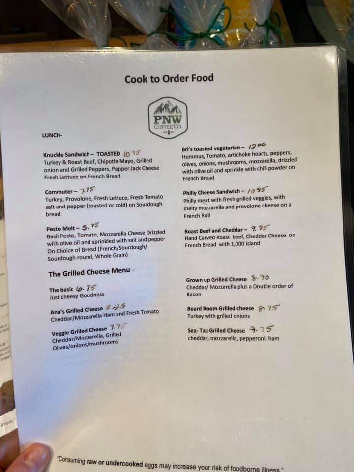 PNW Coffee Co - Auburn, WA menu_pic