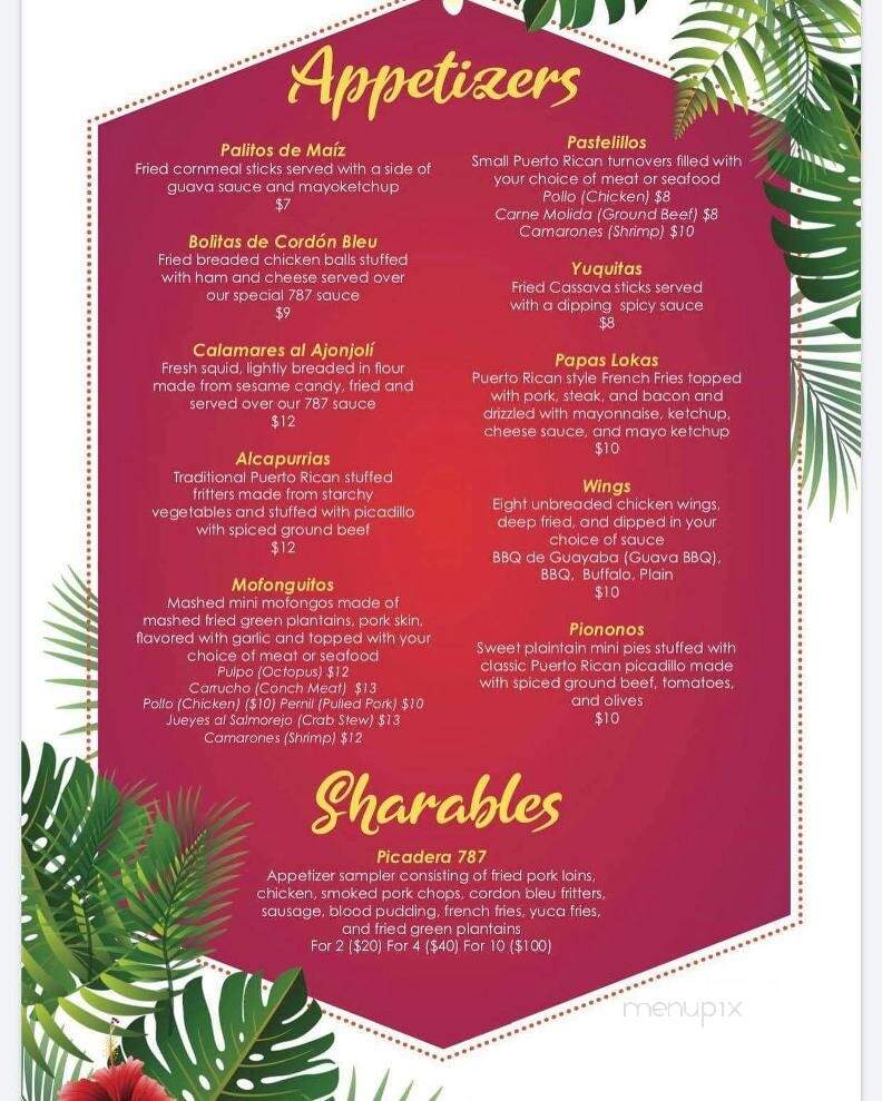 787 Restaurant & Lounge - North Providence, RI menu_pic