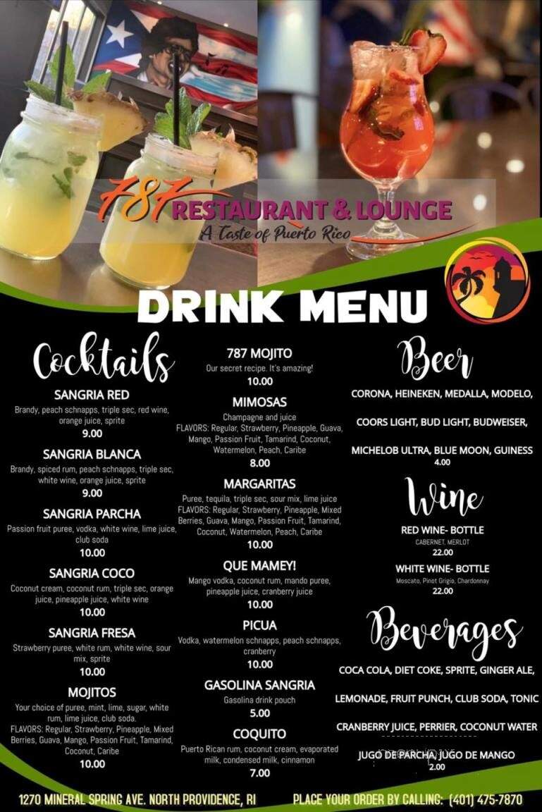 787 Restaurant & Lounge - North Providence, RI menu_pic