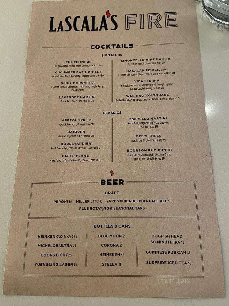 LaScala's Fire - Villanova, PA menu_pic