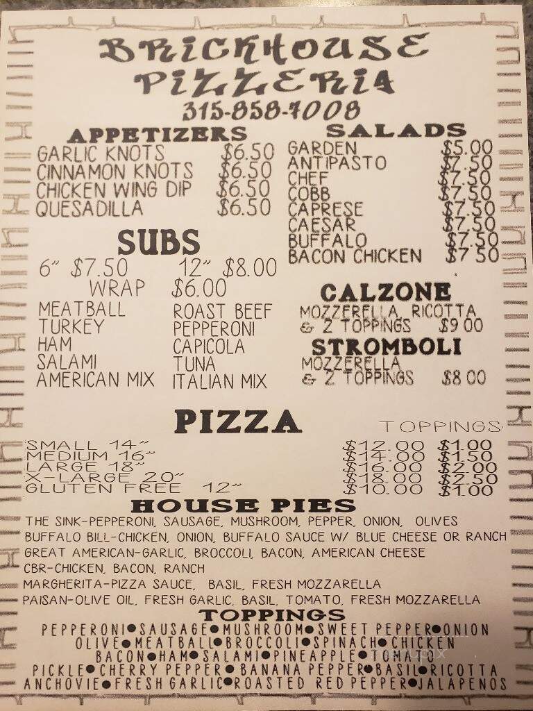 Brickhouse Pizzeria - Richfield Springs, NY