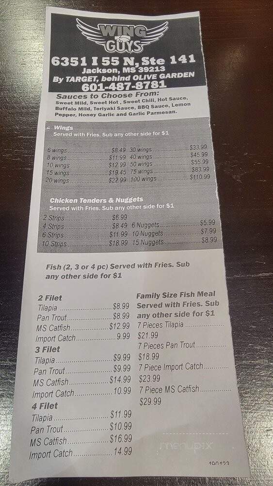Wings Guys - Jackson, MS menu_pic
