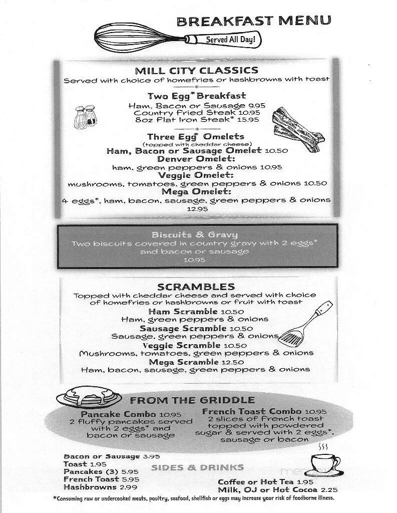 Mill City Grill - Mill City, OR menu_pic