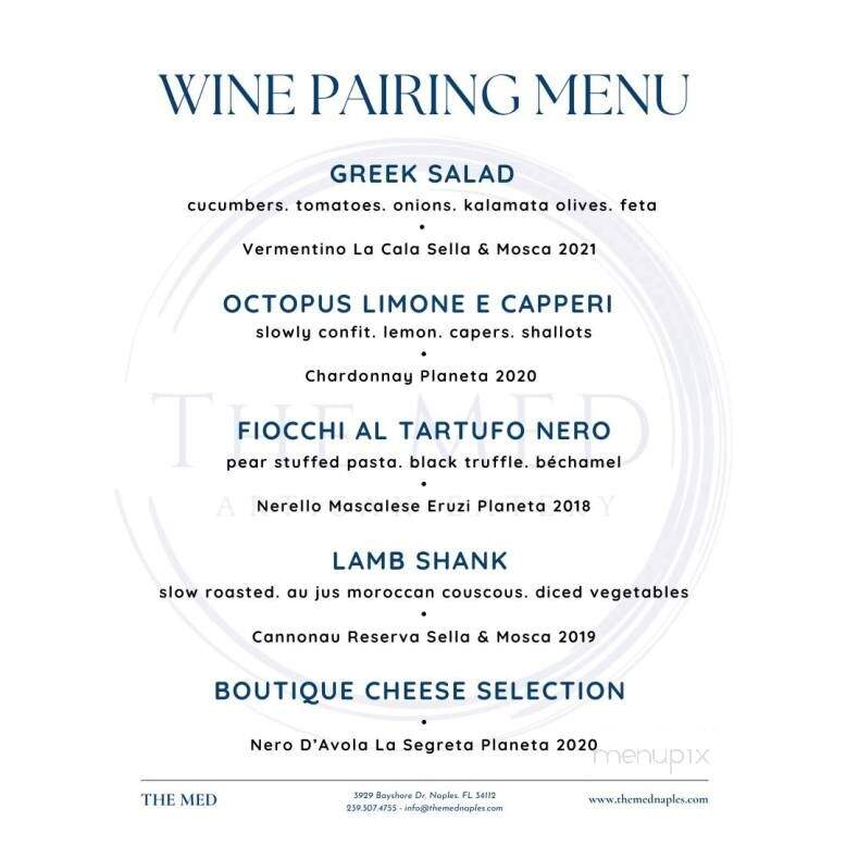The Med - Naples, FL menu_pic
