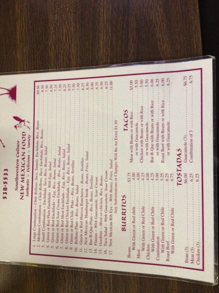 Mi Casita - Silver City, NM menu_pic