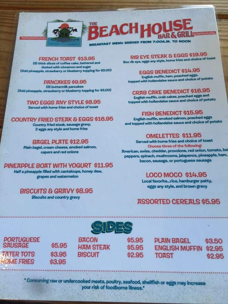 The Beach House Bar & Grill - Lahaina, HI menu_pic