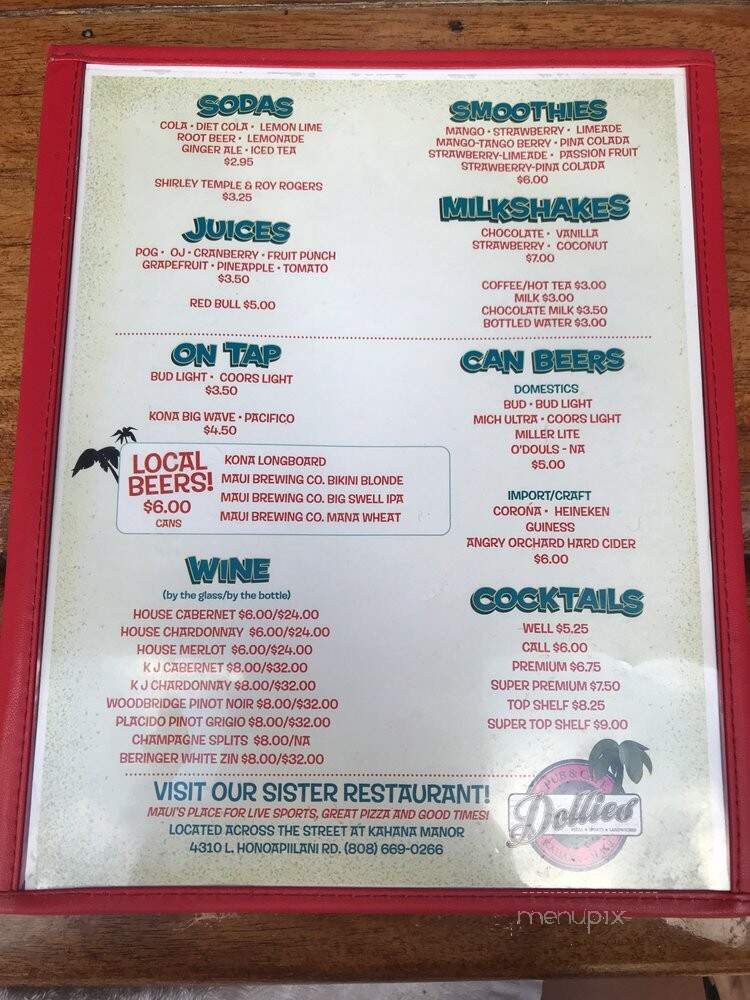 The Beach House Bar & Grill - Lahaina, HI menu_pic
