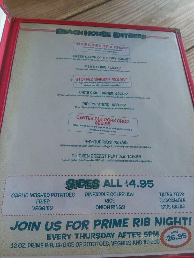 The Beach House Bar & Grill - Lahaina, HI menu_pic