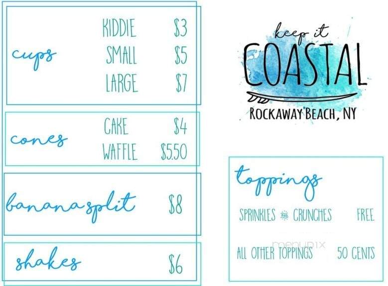 Coastal Frozen Yogurt - Rockaway Park, NY menu_pic