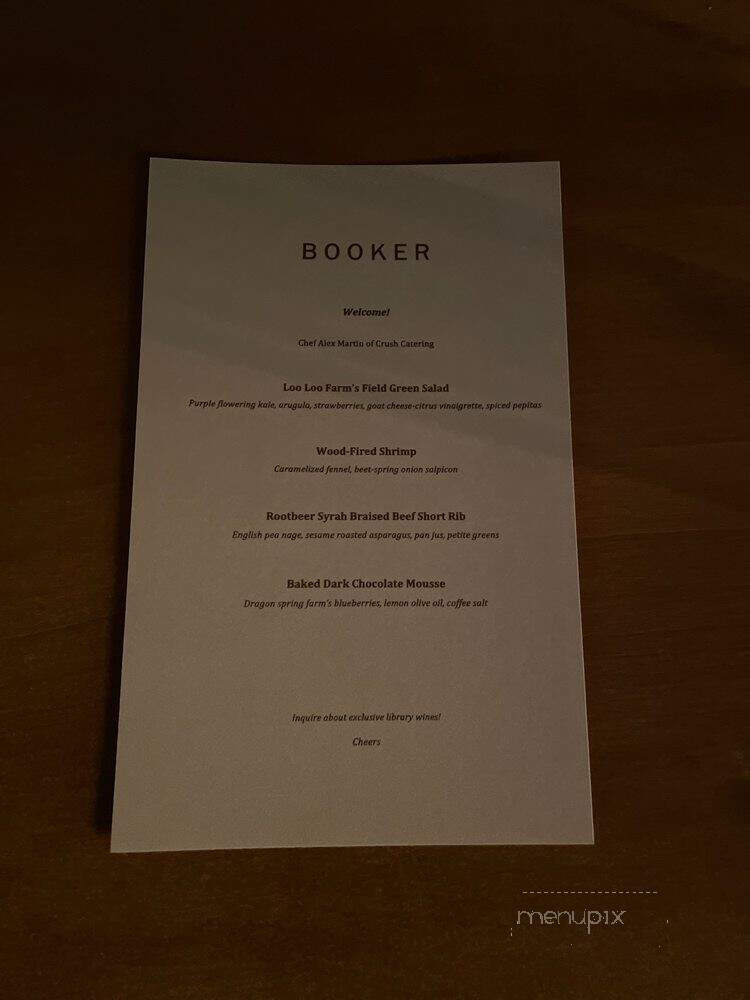 Booker Vineyard - Paso Robles, CA menu_pic