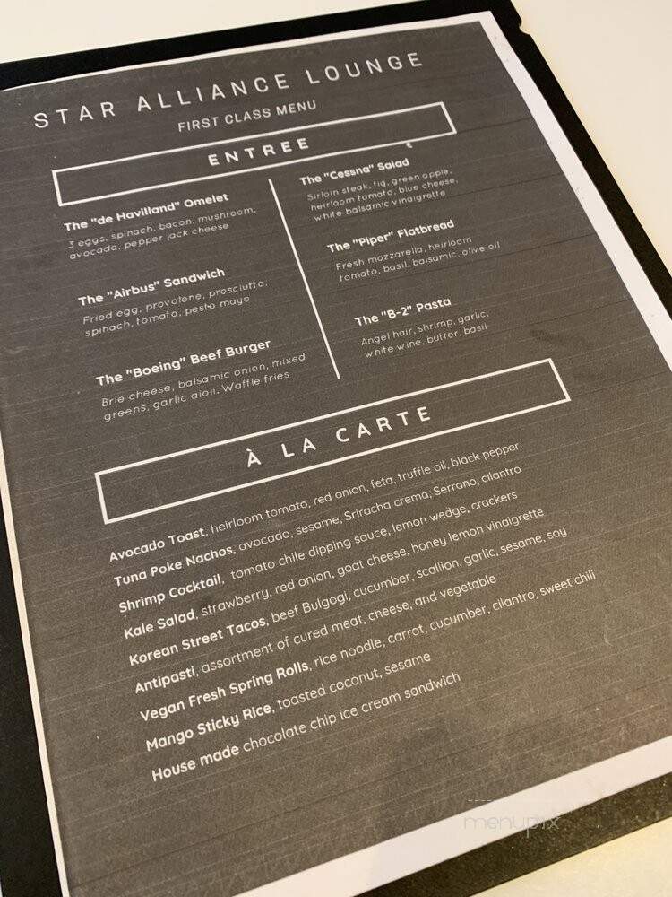 Star Alliance Lounge - Los Angeles, CA menu_pic