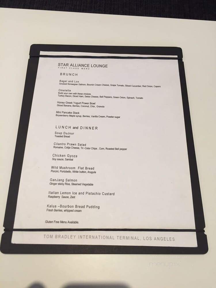 Star Alliance Lounge - Los Angeles, CA menu_pic