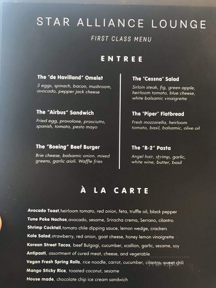 Star Alliance Lounge - Los Angeles, CA menu_pic