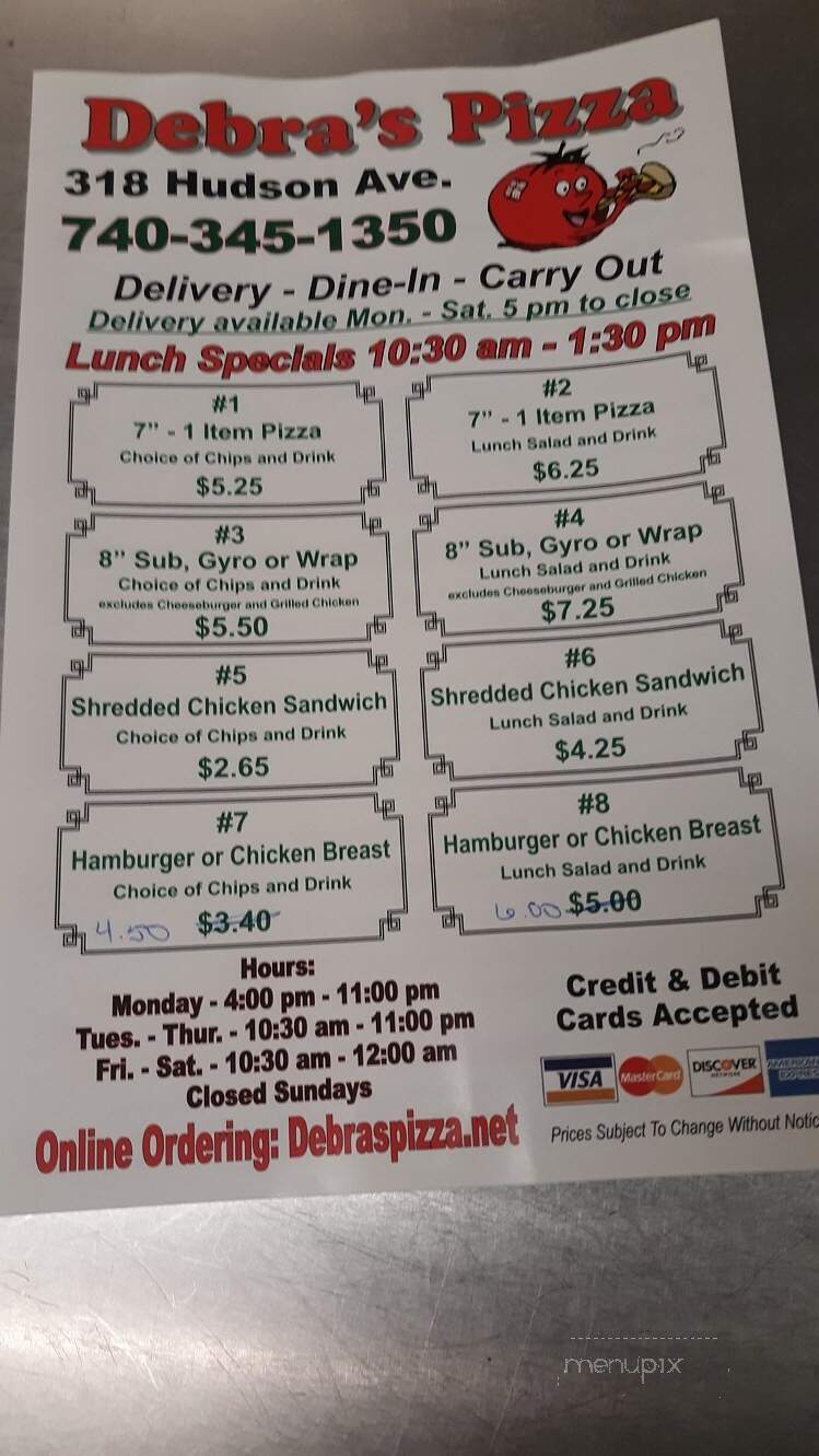 Debra's Pizza - Newark, OH menu_pic