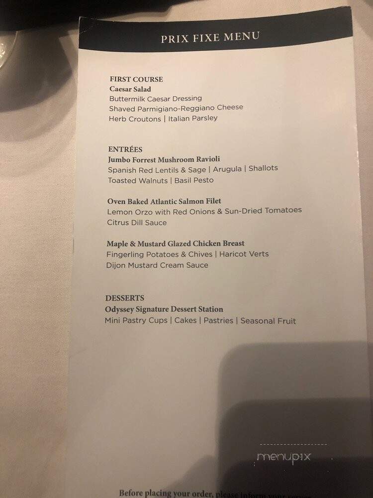 Odyssey Cruises - Washington, DC menu_pic