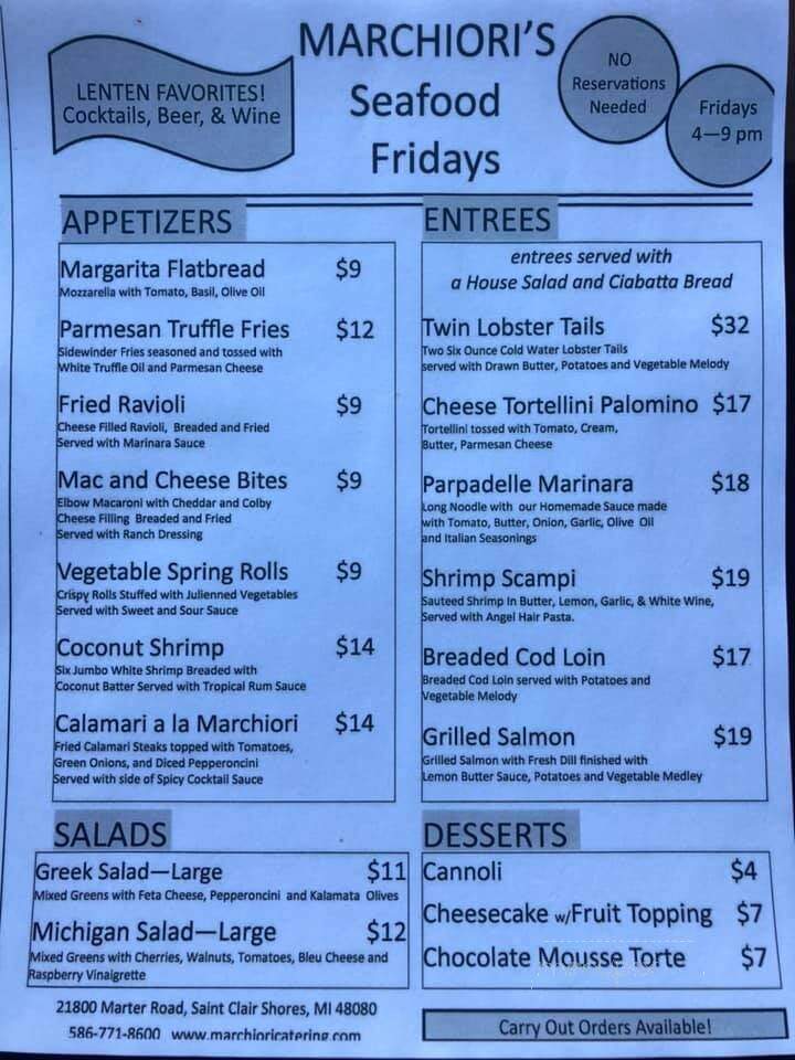 Marchiori Catering - St Clair Shores, MI menu_pic