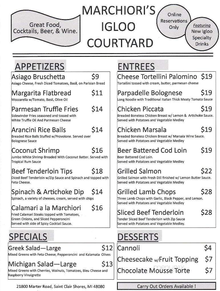 Marchiori Catering - St Clair Shores, MI menu_pic