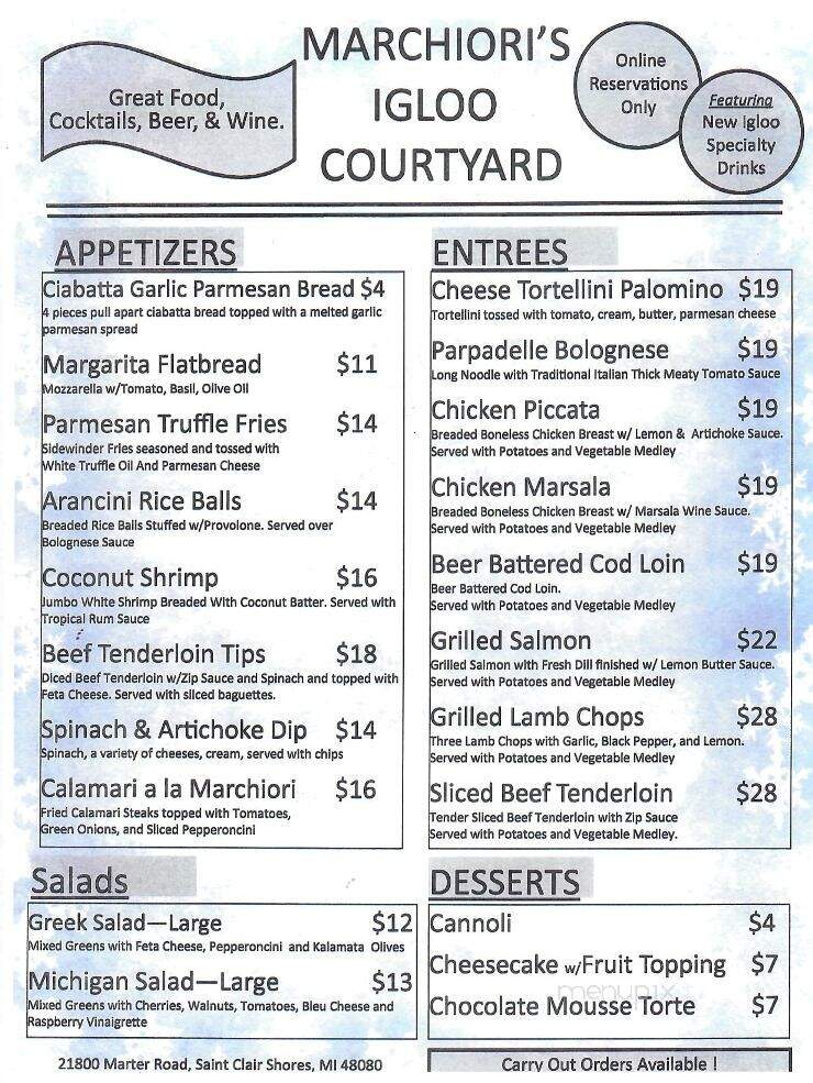 Marchiori Catering - St Clair Shores, MI menu_pic