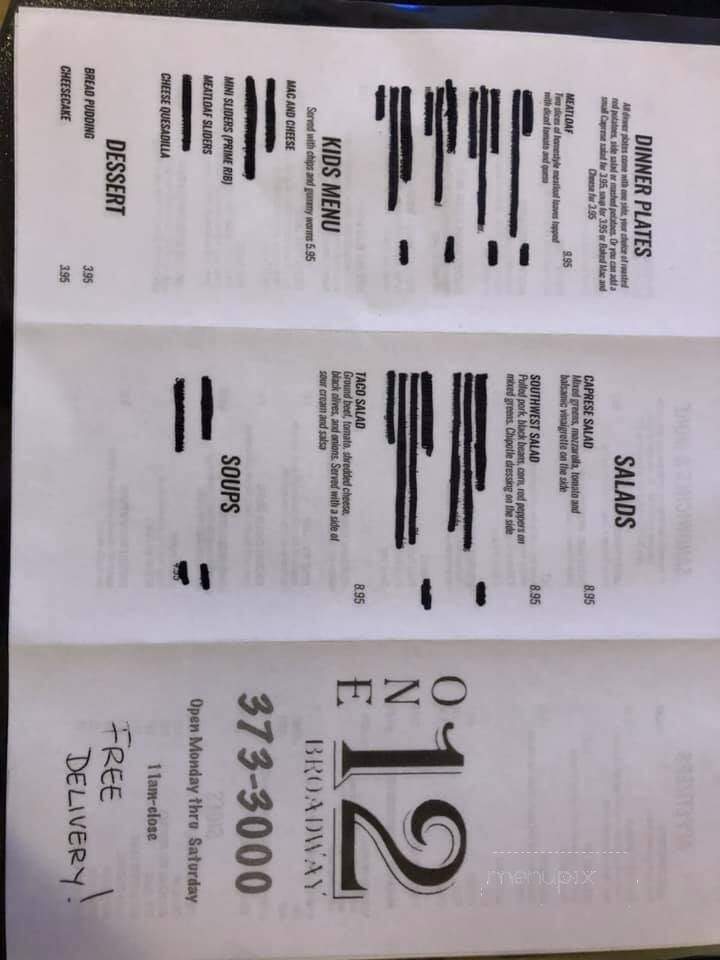 The 112 on Broadway - Albert Lea, MN menu_pic