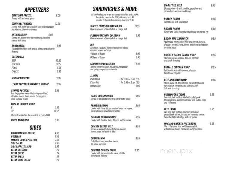The 112 on Broadway - Albert Lea, MN menu_pic