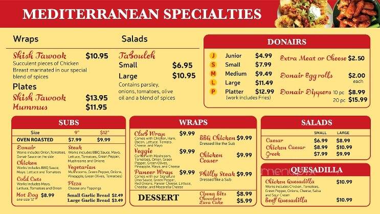 Dino's Pizza - Charlottetown, PE menu_pic