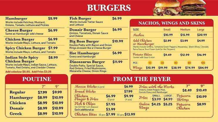 Dino's Pizza - Charlottetown, PE menu_pic