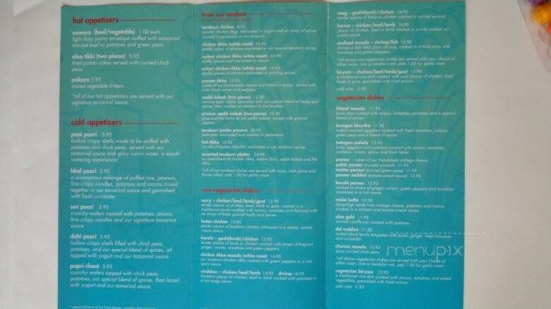 Bombay Bhel Restaurant - Oakville, ON menu_pic