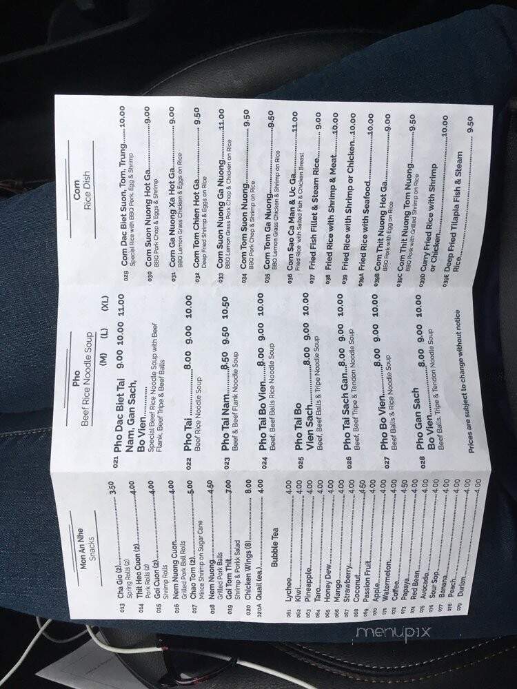 Pho Saigon Restaurant - Leamington, ON menu_pic