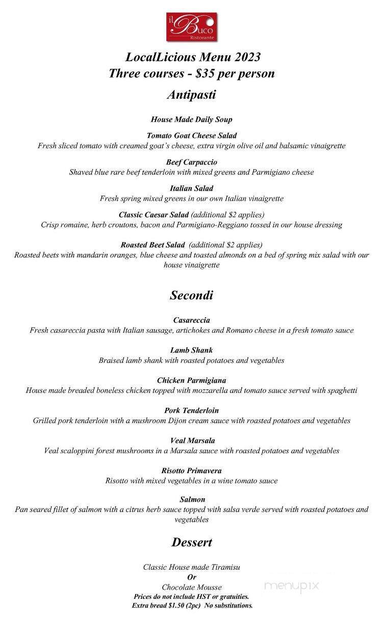 Il Buco Ristorante - Barrie, ON menu_pic