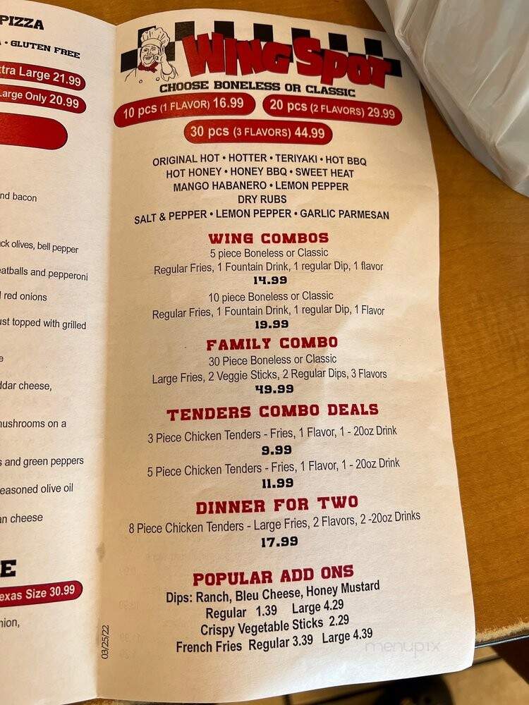 Papa's Pizza - Galveston, TX menu_pic