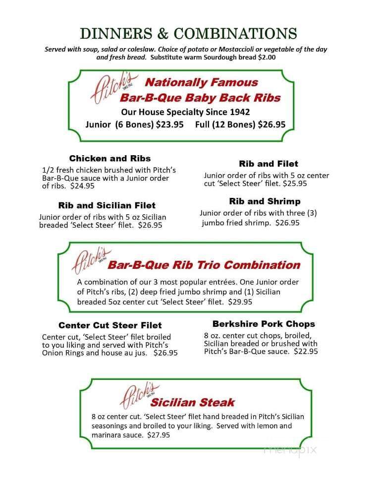 Pitch's Lounge & Restaurant - Milwaukee, WI menu_pic
