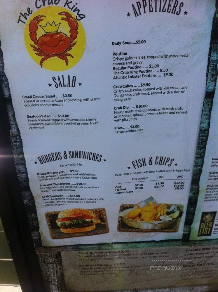 The Crab King - Richmond, BC menu_pic