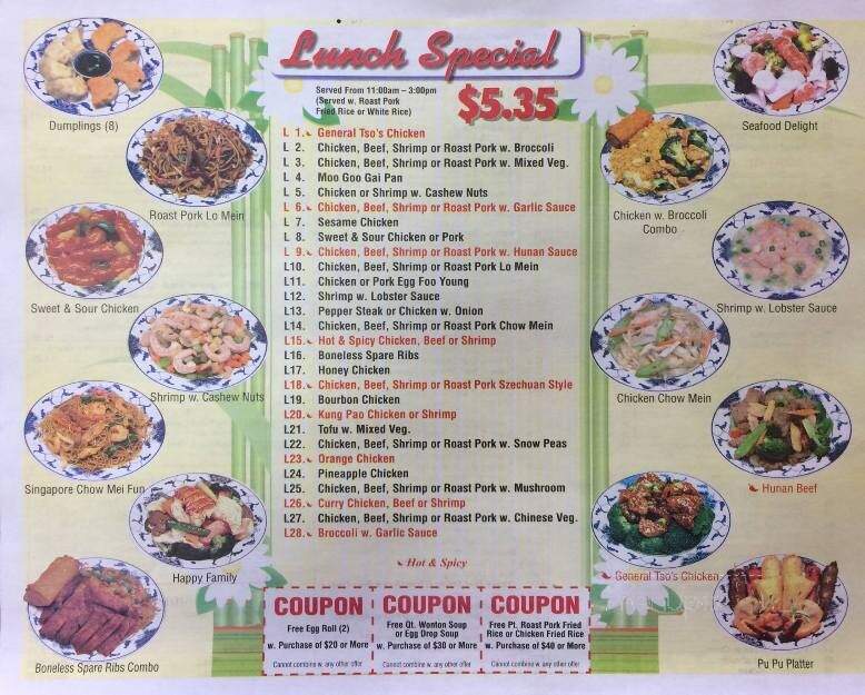 Shanghai Chinese Restaurant - Dallas, PA menu_pic