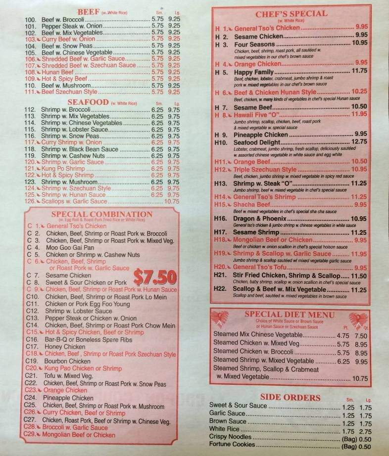Shanghai Chinese Restaurant - Dallas, PA menu_pic
