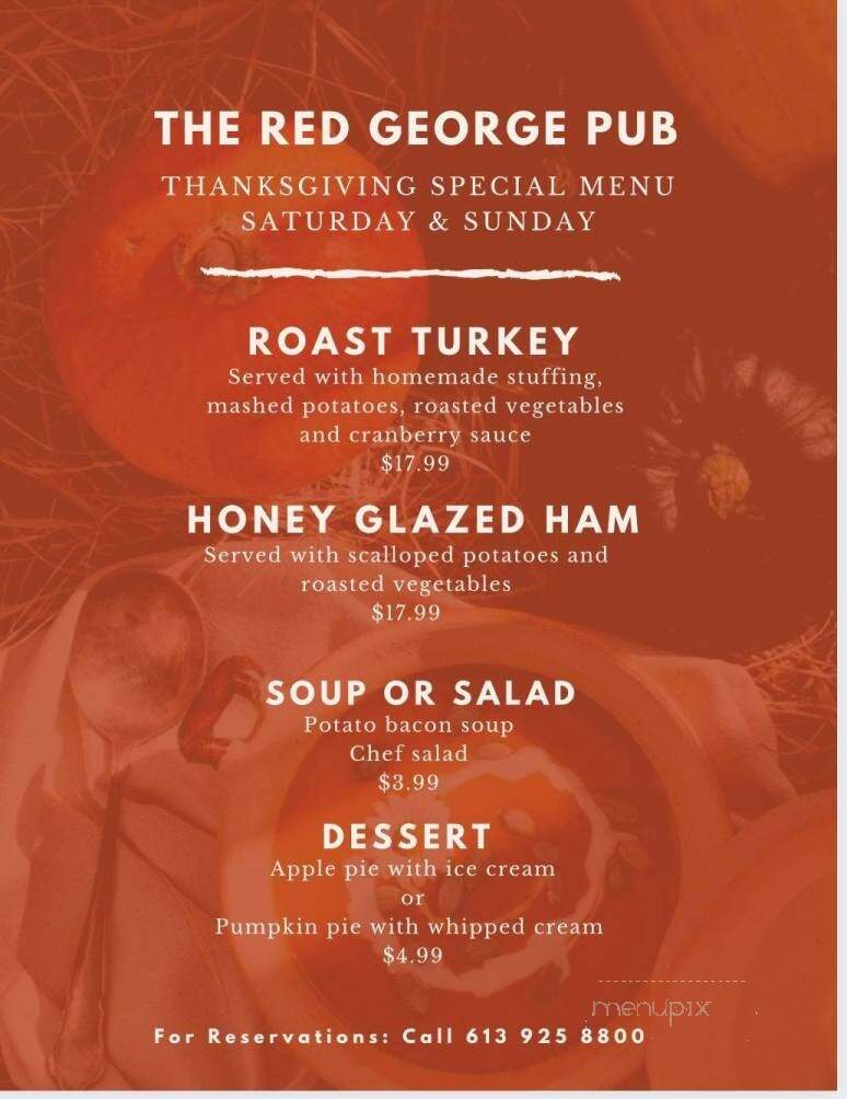 The Red George Public House - Prescott, ON menu_pic