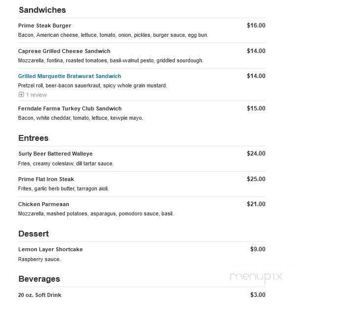 Jolliet House - Minneapolis, MN menu_pic