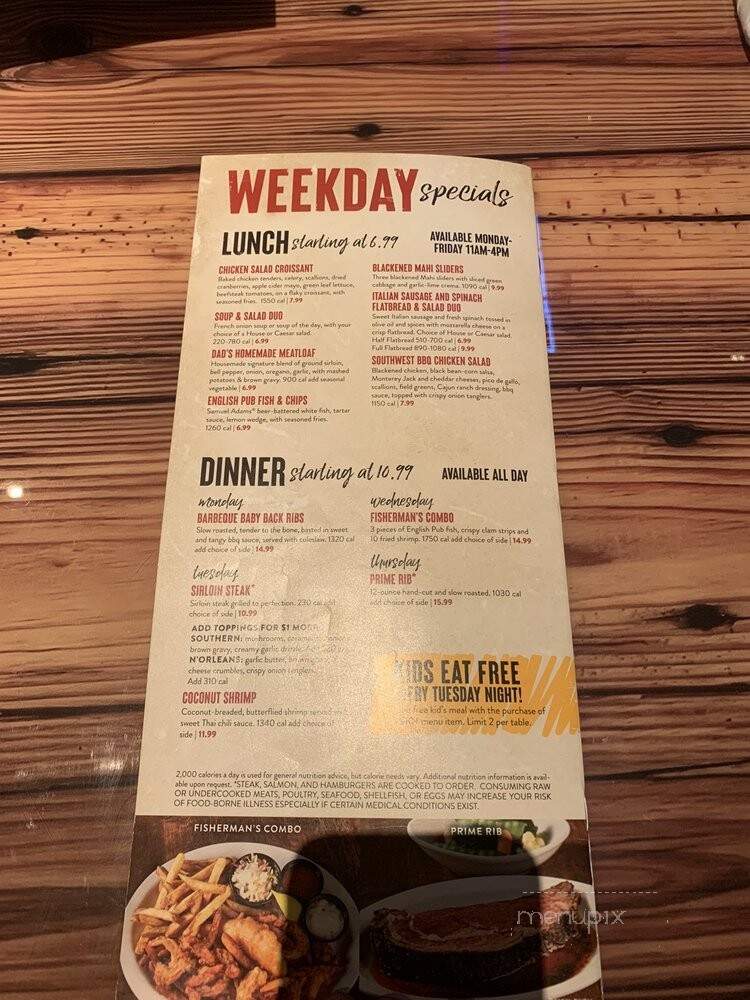 Miller's Ale House - Kennesaw, GA menu_pic