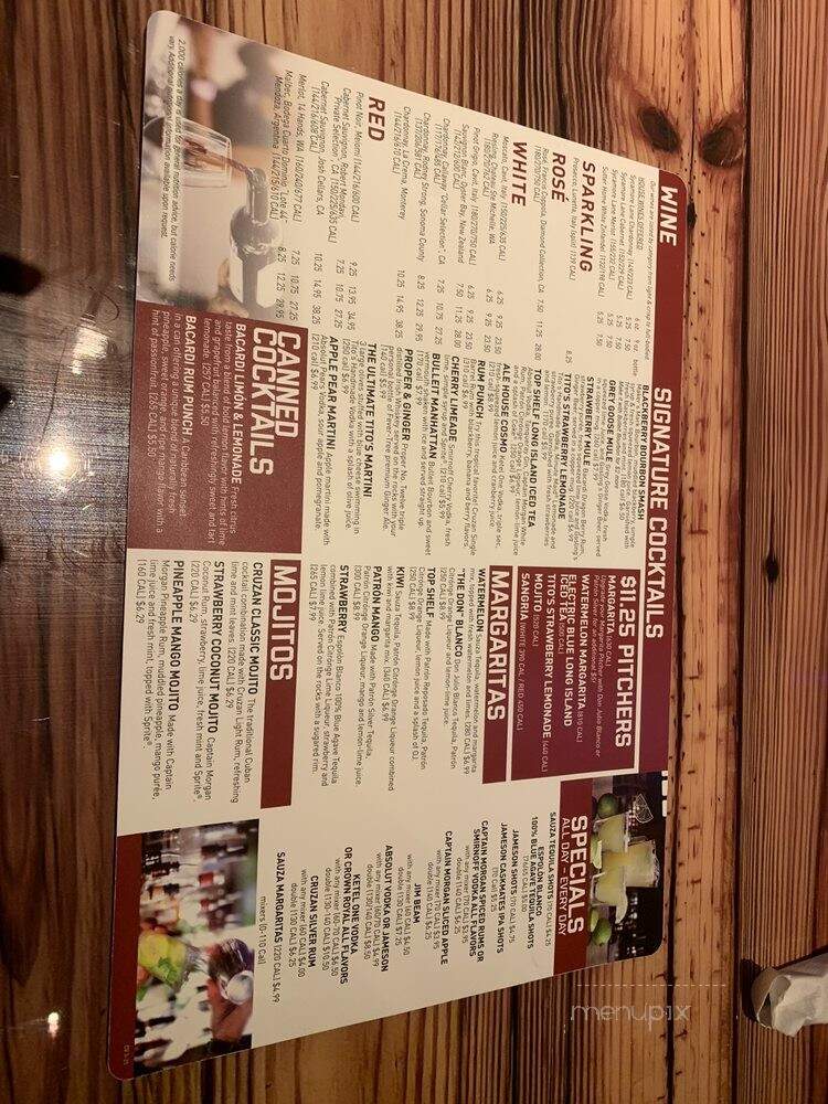 Miller's Ale House - Kennesaw, GA menu_pic